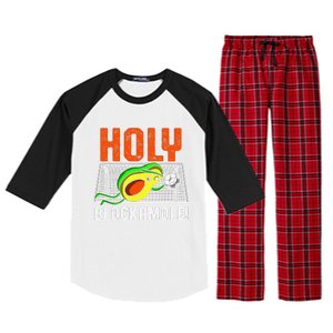 Holy Blockamole Soccer Blocker Funny Avocado Goalie Raglan Sleeve Pajama Set