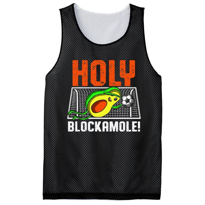 Holy Blockamole Soccer Blocker Funny Avocado Goalie Mesh Reversible Basketball Jersey Tank