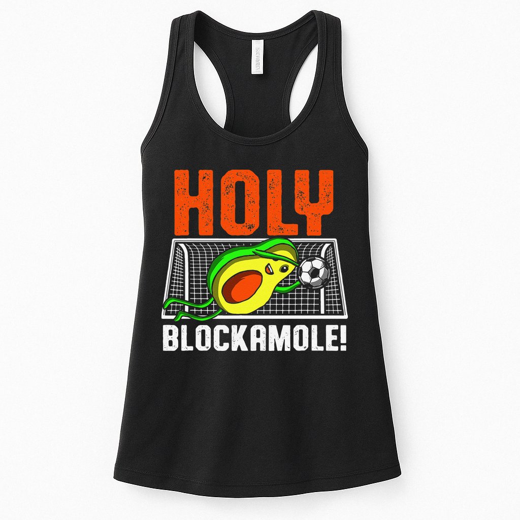 Holy Blockamole Soccer Blocker Funny Avocado Goalie Womens Tank Top