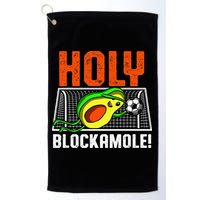 Holy Blockamole Soccer Blocker Funny Avocado Goalie Golf Towel