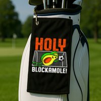 Holy Blockamole Soccer Blocker Funny Avocado Goalie Golf Towel