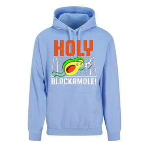 Holy Blockamole Soccer Blocker Funny Avocado Goalie Unisex Surf Hoodie