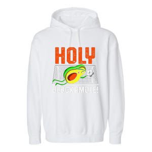 Holy Blockamole Soccer Blocker Funny Avocado Goalie Garment-Dyed Fleece Hoodie