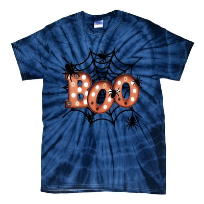 Halloween Boo Spiderweb Scary Spooky Halloween Tie-Dye T-Shirt