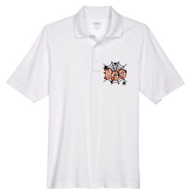 Halloween Boo Spiderweb Scary Spooky Halloween Men's Origin Performance Pique Polo