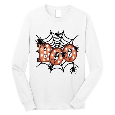 Halloween Boo Spiderweb Scary Spooky Halloween Long Sleeve Shirt