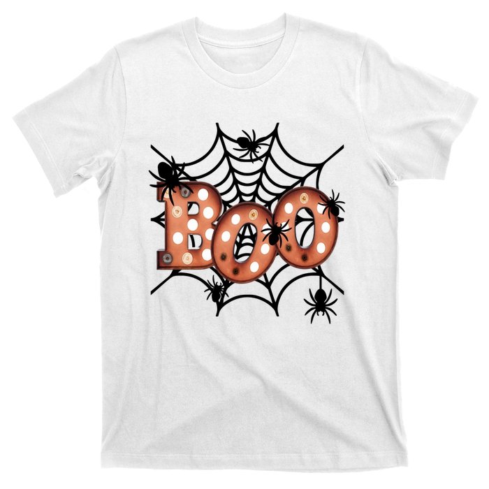 Halloween Boo Spiderweb Scary Spooky Halloween T-Shirt