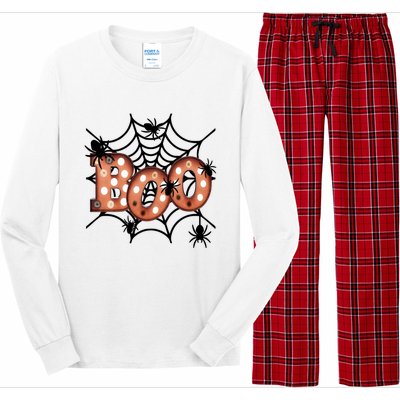 Halloween Boo Spiderweb Scary Spooky Halloween Long Sleeve Pajama Set