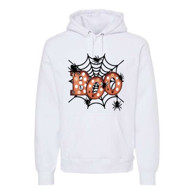 Halloween Boo Spiderweb Scary Spooky Halloween Premium Hoodie