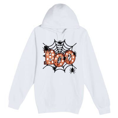 Halloween Boo Spiderweb Scary Spooky Halloween Premium Pullover Hoodie