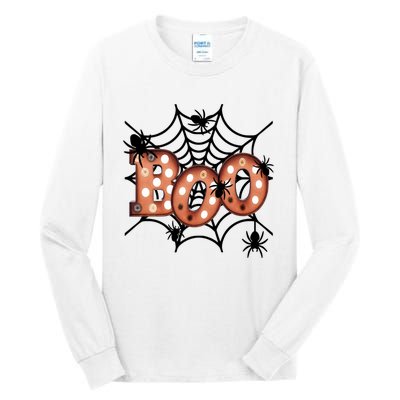 Halloween Boo Spiderweb Scary Spooky Halloween Tall Long Sleeve T-Shirt