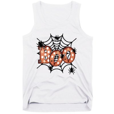 Halloween Boo Spiderweb Scary Spooky Halloween Tank Top