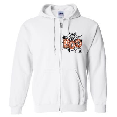 Halloween Boo Spiderweb Scary Spooky Halloween Full Zip Hoodie