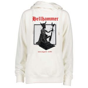 Hellhammer Black Statue Womens Funnel Neck Pullover Hood