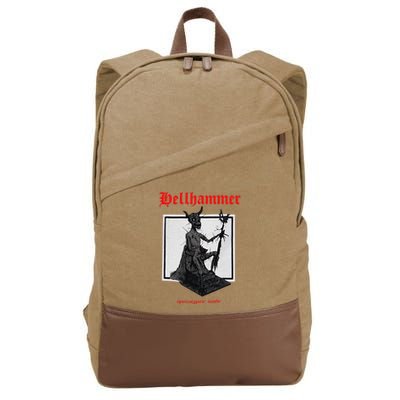 Hellhammer Black Statue Cotton Canvas Backpack
