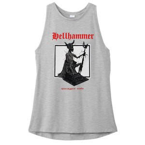 Hellhammer Black Statue Ladies PosiCharge Tri-Blend Wicking Tank