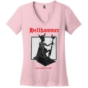 Hellhammer Black Statue Women's V-Neck T-Shirt