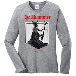 Hellhammer Black Statue Ladies Long Sleeve Shirt