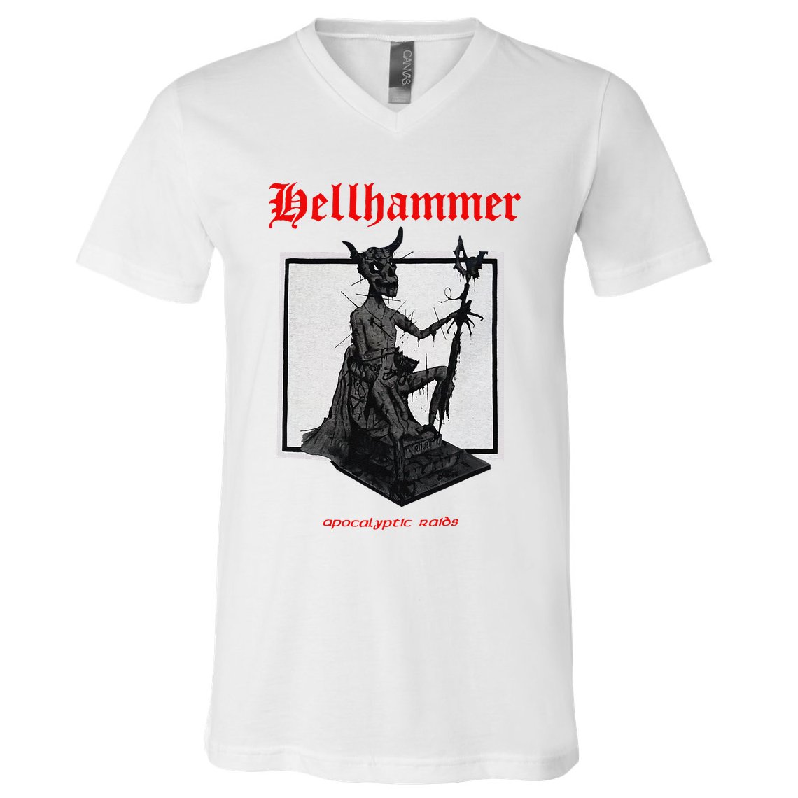 Hellhammer Black Statue V-Neck T-Shirt