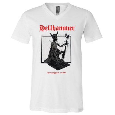 Hellhammer Black Statue V-Neck T-Shirt