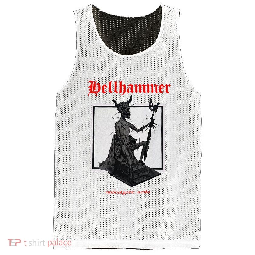 Hellhammer Black Statue Mesh Reversible Basketball Jersey Tank
