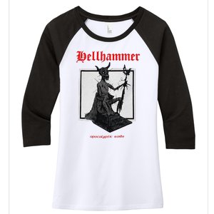 Hellhammer Black Statue Women's Tri-Blend 3/4-Sleeve Raglan Shirt