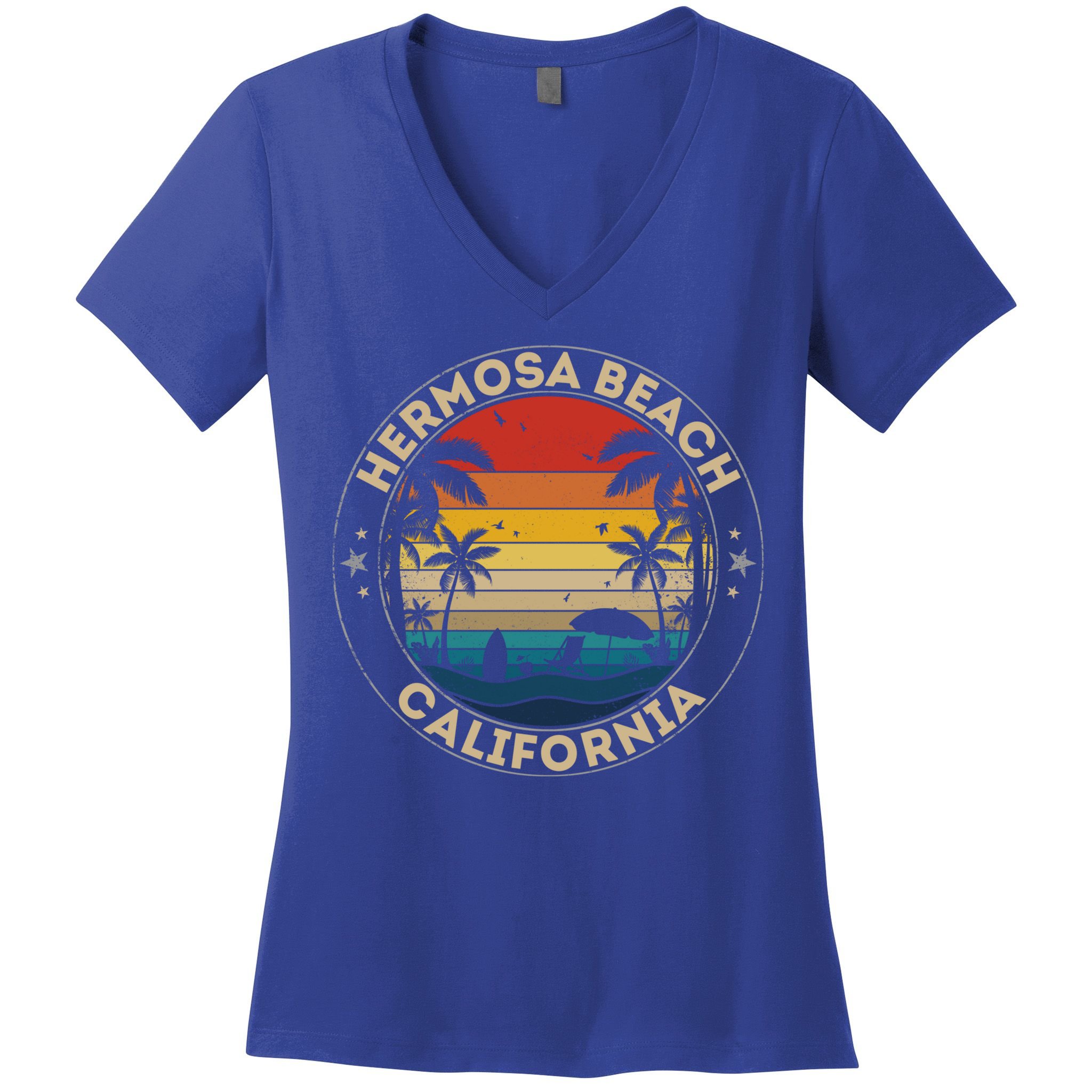 Hermosa Beach Souvenir Gift California Reminder Gift Women's V-Neck T-Shirt