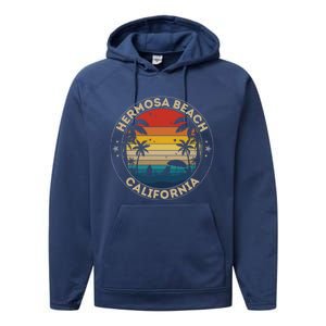 Hermosa Beach Souvenir Gift California Reminder Gift Performance Fleece Hoodie