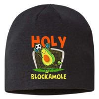 Holy Blockamole Soccer Blocker Funny Avocado Goalie Sustainable Beanie