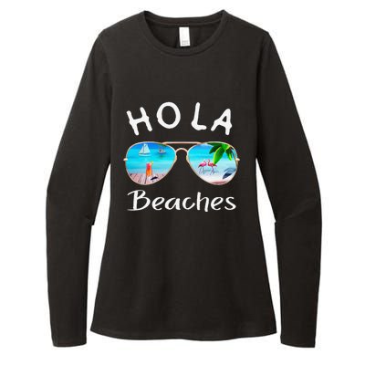 Hola Beaches Summer Sunglasses Flamingo Beach Ocean Womens CVC Long Sleeve Shirt