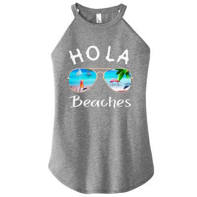 Hola Beaches Summer Sunglasses Flamingo Beach Ocean Women’s Perfect Tri Rocker Tank