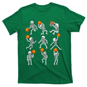 Halloween Basketball Skeletons Dunking Dribble T-Shirt