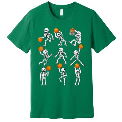 Halloween Basketball Skeletons Dunking Dribble Premium T-Shirt