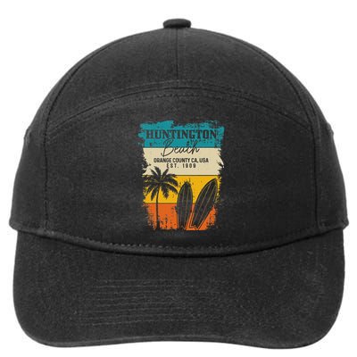 Huntington Beach Surfing Vintage Orange County California 7-Panel Snapback Hat