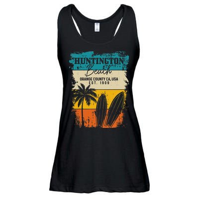 Huntington Beach Surfing Vintage Orange County California Ladies Essential Flowy Tank