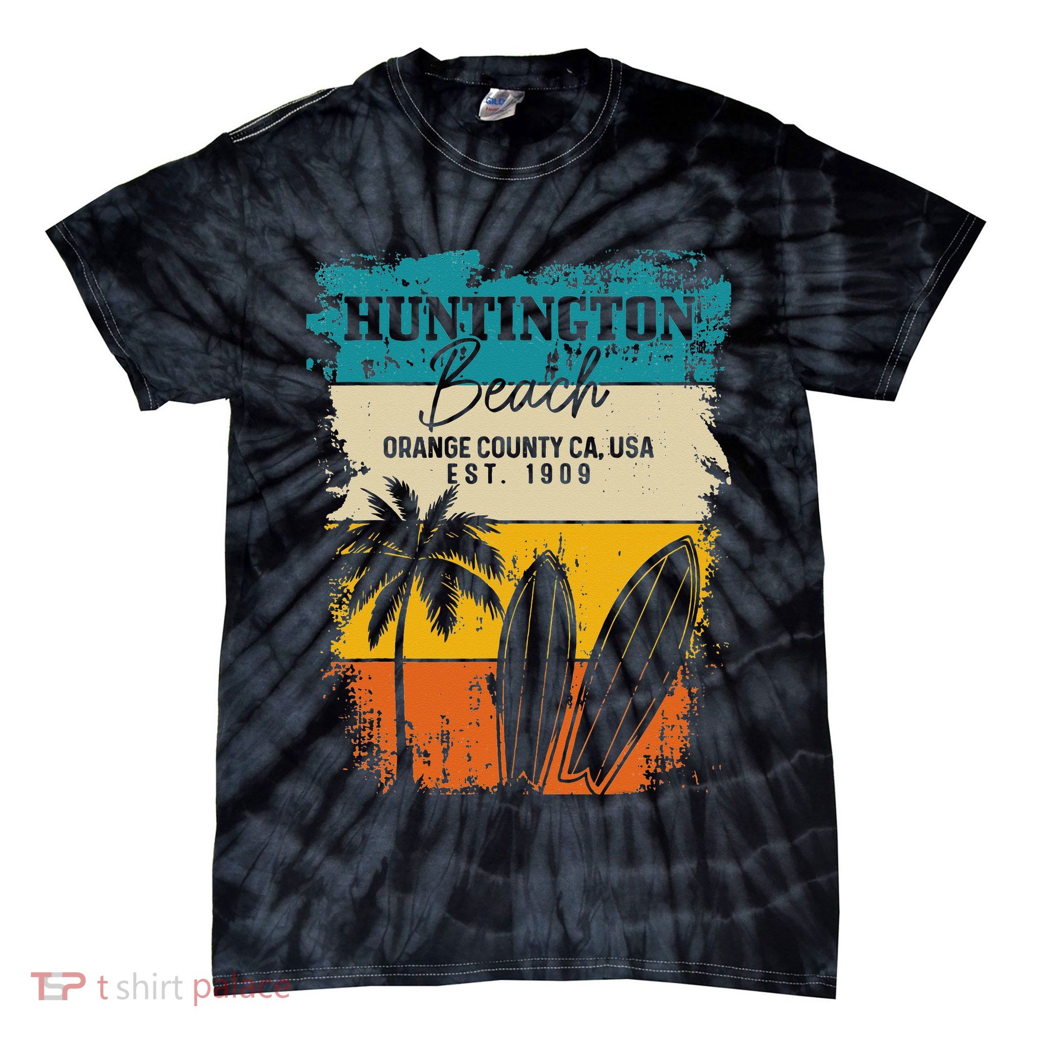 Huntington Beach Surfing Vintage Orange County California Tie-Dye T-Shirt