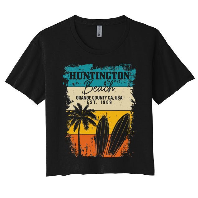 Huntington Beach Surfing Vintage Orange County California Crop Top