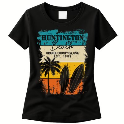 Huntington Beach Surfing Vintage Orange County California Womens T-Shirt