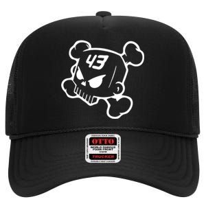 Hoonigan Block Skull Racing Legend Ken Crossbones Tribute High Crown Mesh Back Trucker Hat