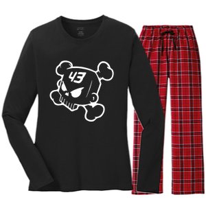 Hoonigan Block Skull Racing Legend Ken Crossbones Tribute Women's Long Sleeve Flannel Pajama Set 