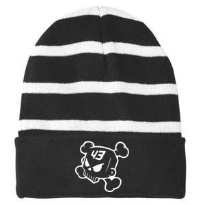 Hoonigan Block Skull Racing Legend Ken Crossbones Tribute Striped Beanie with Solid Band