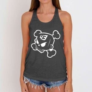 Hoonigan Block Skull Racing Legend Ken Crossbones Tribute Women's Knotted Racerback Tank