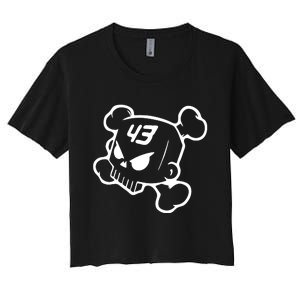 Hoonigan Block Skull Racing Legend Ken Crossbones Tribute Women's Crop Top Tee