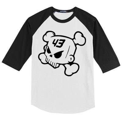 Hoonigan Block Skull Racing Legend Ken Crossbones Tribute Kids Colorblock Raglan Jersey