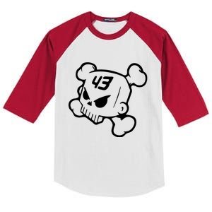 Hoonigan Block Skull Racing Legend Ken Crossbones Tribute Kids Colorblock Raglan Jersey