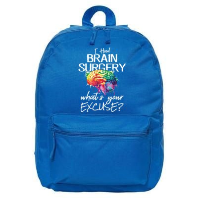 Had Brain Surgery Excuse Brain Surgery Survivor Gift 16 in Basic Backpack