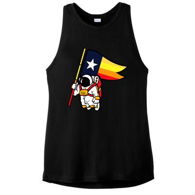 Houston Baseball Space City Astronaut Texas Flag Ladies PosiCharge Tri-Blend Wicking Tank