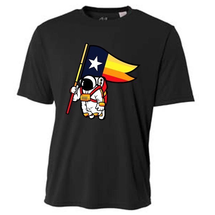 Houston Baseball Space City Astronaut Texas Flag Cooling Performance Crew T-Shirt