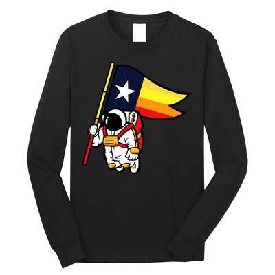 Houston Baseball Space City Astronaut Texas Flag Long Sleeve Shirt