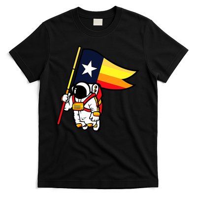 Houston Baseball Space City Astronaut Texas Flag T-Shirt